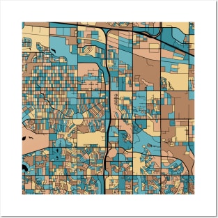 Aurora Map Pattern in Mid Century Pastel Posters and Art